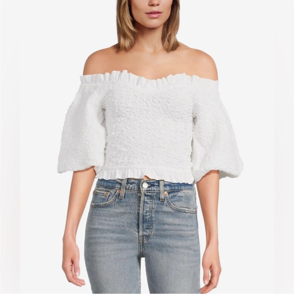 NWOT! ‘Show Me Your MuMu’ Off-Shoulder White Top